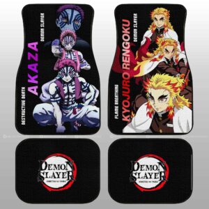 Akaza And Rengoku Car Floor Mats Custom Demon Slayer Anime Gifts Idea For Fans