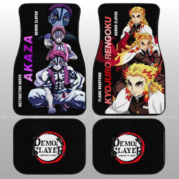 Akaza And Rengoku Car Floor Mats Custom Demon Slayer Anime Gifts Idea For Fans