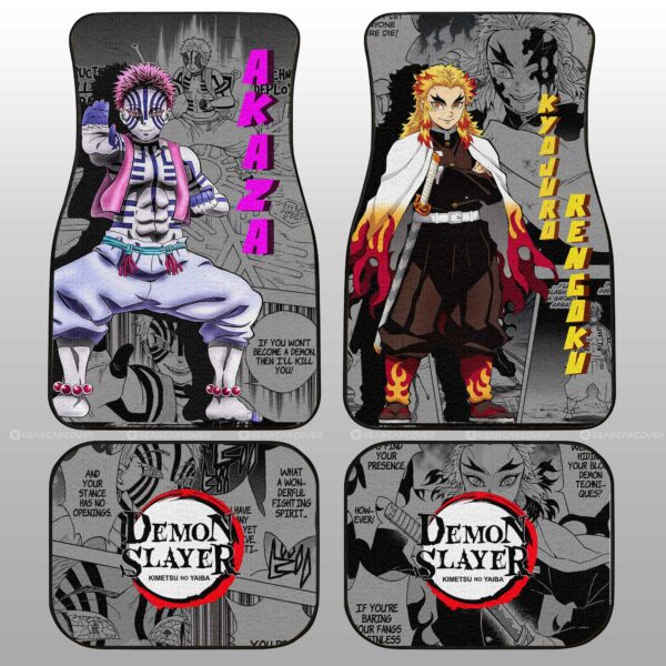 Akaza And Rengoku Car Floor Mats Custom Demon Slayer Anime Mix Manga Gifts For Fans