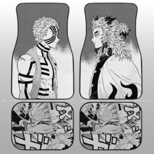 Akaza And Rengoku Car Floor Mats Custom Kimetsu No Yaiba Manga Car Accessories