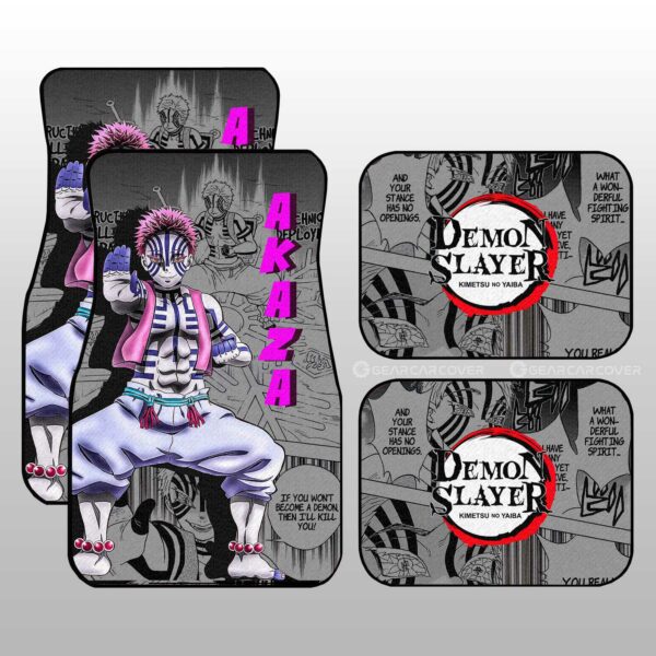 Akaza Car Floor Mats Custom Demon Slayer Anime Mix Manga Gifts For Fans