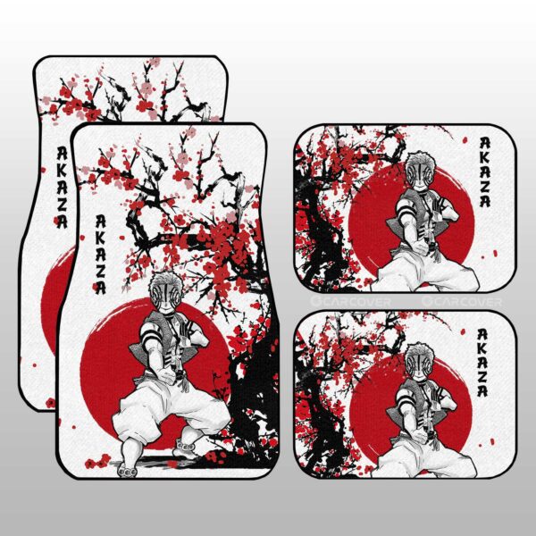 Akaza Car Floor Mats Custom Japan Style Anime Demon Slayer Car Interior Accessories