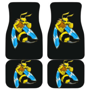 Angry Bee in black theme Car Floor Mats 191018