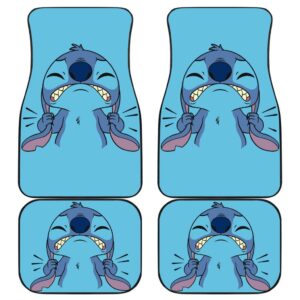 Angry Stitch Car Floor Mats Disney Cartoon Fan Gift H200307