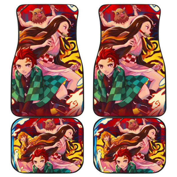 Anime Car Floor Mats Tanjiro Kamado Kimetsu No Yaiba H1223