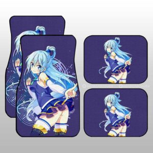 Anime Girl Aqua Car Floor Mats Custom KonoSuba Anime Car Accessories