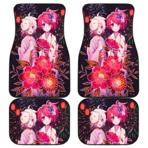 Anime Girl Flower Car Mats