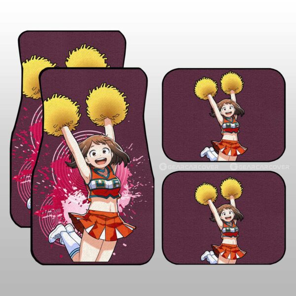 Anime Girl Ochaco Uraraka Car Floor Mats Custom My Hero Academia Anime Car Accessories