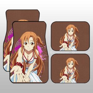 Anime Waifu Girl Asuna Yuuki Car Floor Mats Custom Sword Art Online Anime Car Accessories