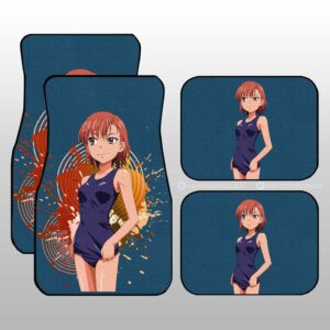 Anime Waifu Girl Mikoto Misaka Car Floor Mats Custom A Certain Magical Index Anime Car Accessories