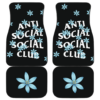 Anti Social Club Blue Flower Patterns Car Floor Mats