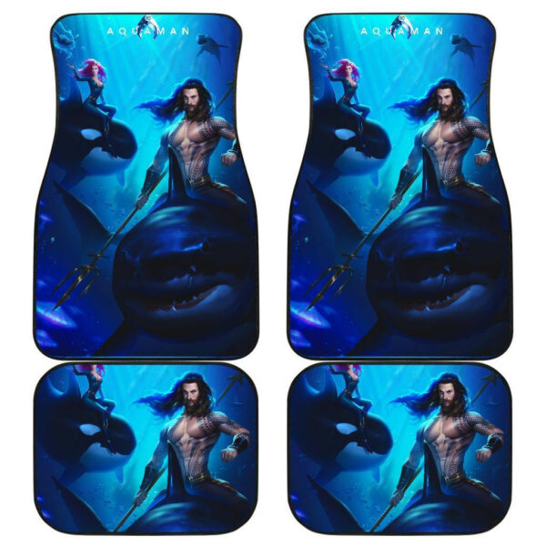 Aquaman Riding Shark under the Sea Car Floor Mats 191017