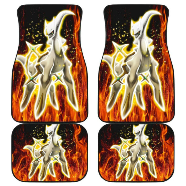 Arceus Pokemon in Fire theme Car Floor Mats 191017