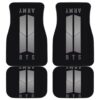 Army And Bts In Black Theme Car Floor Mats