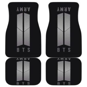 Army And Bts In Black Theme Car Floor Mats