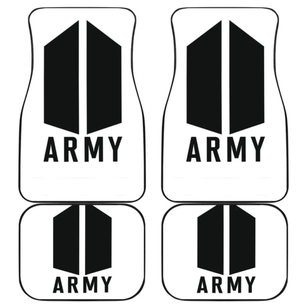 Army BTS White theme Car Floor Mats 191017