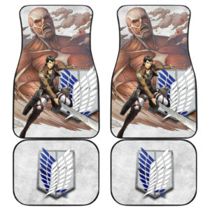 Attack On Titan Anime Car Floor Mats AOT Bertholdt Hoover Titan Transforming Wings Of Freedom Car Mats