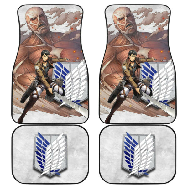 Attack On Titan Anime Car Floor Mats AOT Bertholdt Hoover Titan Transforming Wings Of Freedom Car Mats