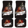 Attack On Titan Anime Car Floor Mats AOT Levi Ackerman Titan Transforming Red Smoking Car Mats