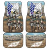 Attack On Titan Anime Car Floor Mats AOT Levi Squad Green Coat Eren Mikasa Armin Historia Car Mats