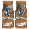 Attack On Titan Anime Car Floor Mats AOT Mikasa Strong Fighting Wings Of Freedom Symbol Brown Car Mats