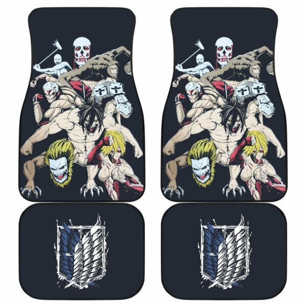 Attack On Titan Anime  Car Floor Mats – Titan Transformers Wings Of Freedom Symbol Car Mats