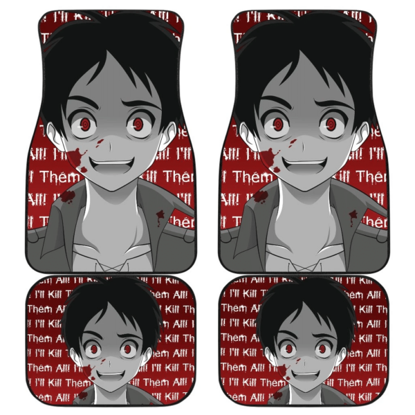 Attack On Titan Anime Eren Kill Them All Car Floor Mats