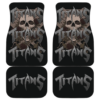 Attack On Titan Anime Skull With Roses And Swords Car Floor Mats