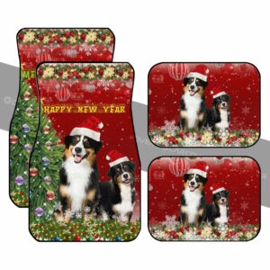 Australian Shepherds Christmas Car Floor Mats Custom Car Accessories Gifts For Dog Lovers