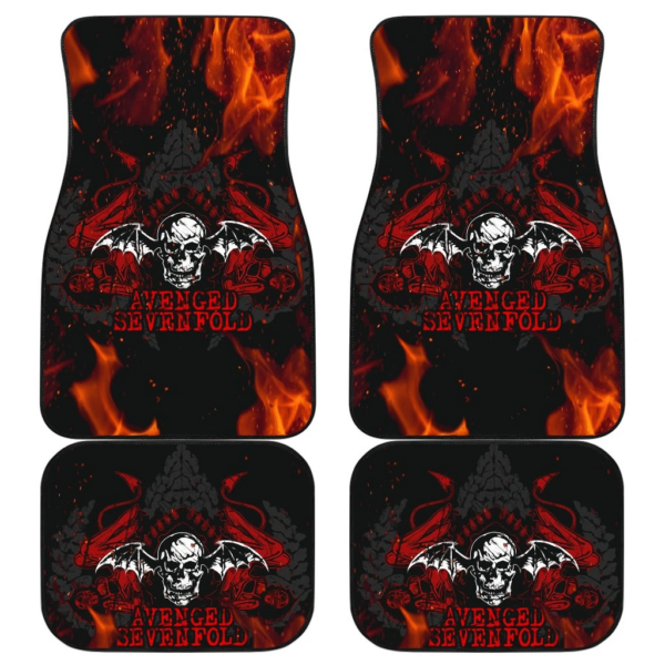 Avenged Sevenfold Flaming Skull Head Wings Car Mats UBC032409