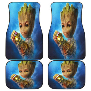 Baby Groot Bring Me Thanos with Infinity Gauntlet Car Floor Mats 191018