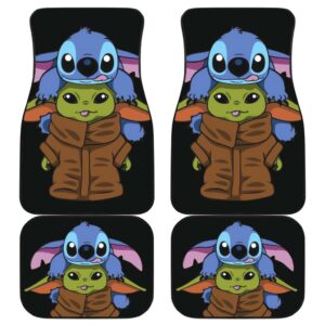 Baby Yoda And Stitch Cute Car Floor Mats Disney Movies H0118