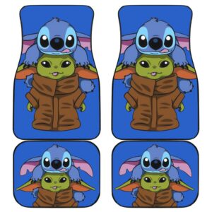 Baby Yoda And Stitch Cute Disney Movies Car Floor Mats H0118