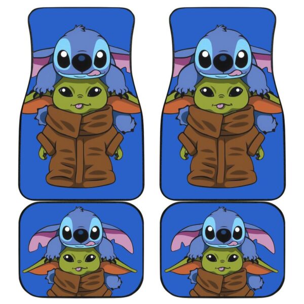 Baby Yoda And Stitch Cute Disney Movies Car Floor Mats H0118