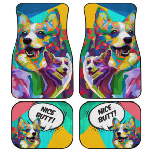 Beautiful Pop Art Corgi Car Floor Mats Custom Nice Butt Corgi Car Accessories