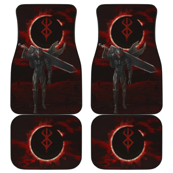 Berserk Anime Guts Armor Armadura With Sword Dark Black Sun Car Floor Mats