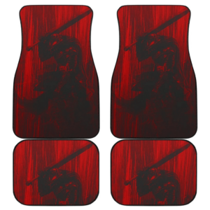 Berserk Anime Guts Armor Armadura With Sword Red Blood Rain Car Floor Mats