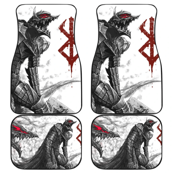 Berserk Anime Guts The Beast Of Darkness Black White Car Floor Mats