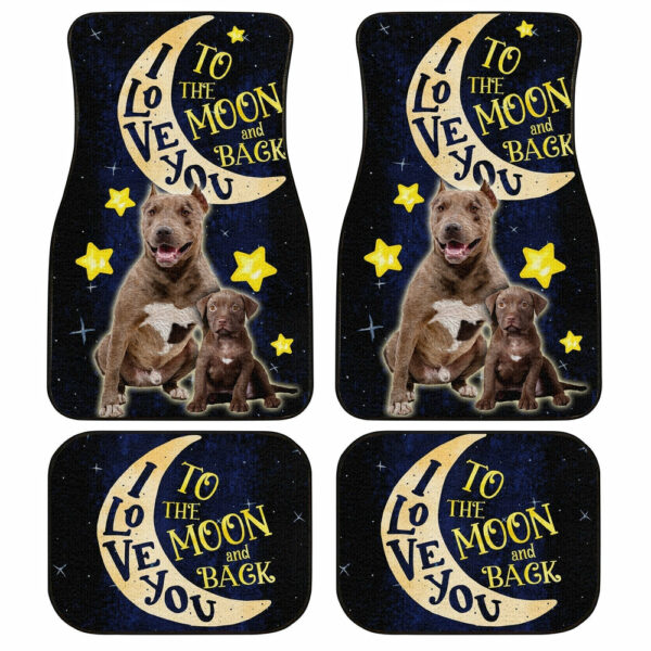 Best Dad Ever Pitbull Car Floor Mats Custom I Love You To The Moon And Back Cool Car Accessories