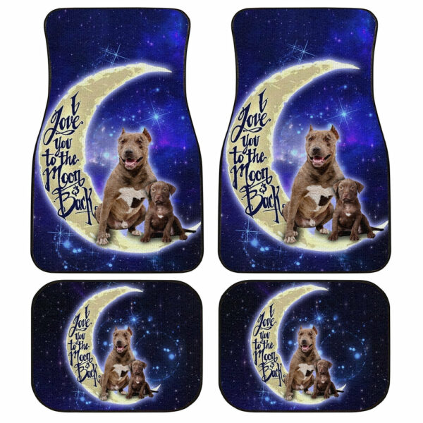 Best Pitbull Dad Car Floor Mats Custom I Love You To The Moon And Back Galaxy Car Accessories