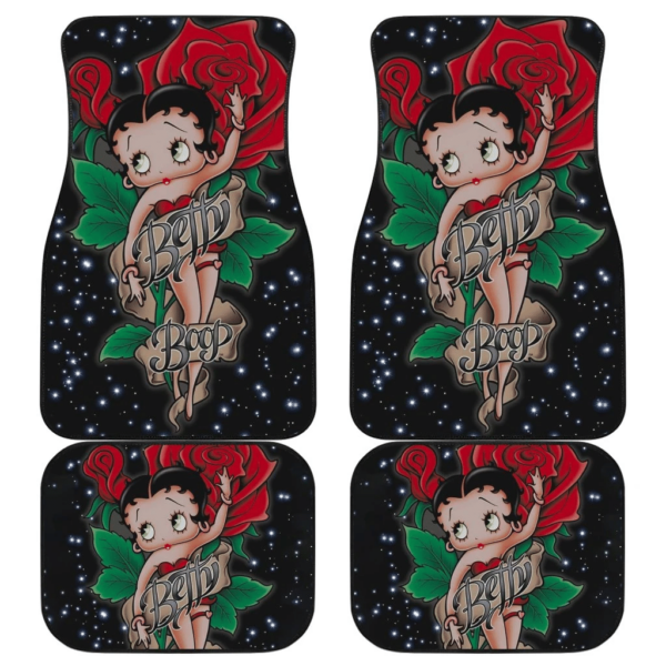 Betty Boop Car Floor Mats Rose Galaxy Cartoon Fan Gift H1225