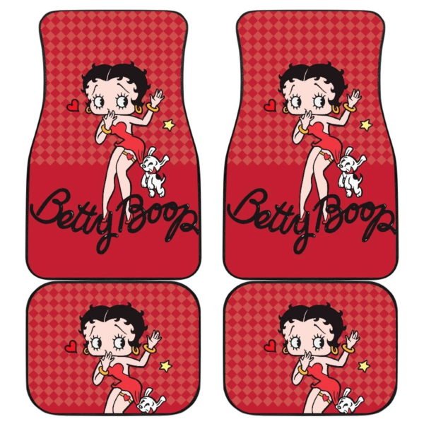 Betty Boop With Dog Cartoon Fan Gift Car Floor Mats H1225