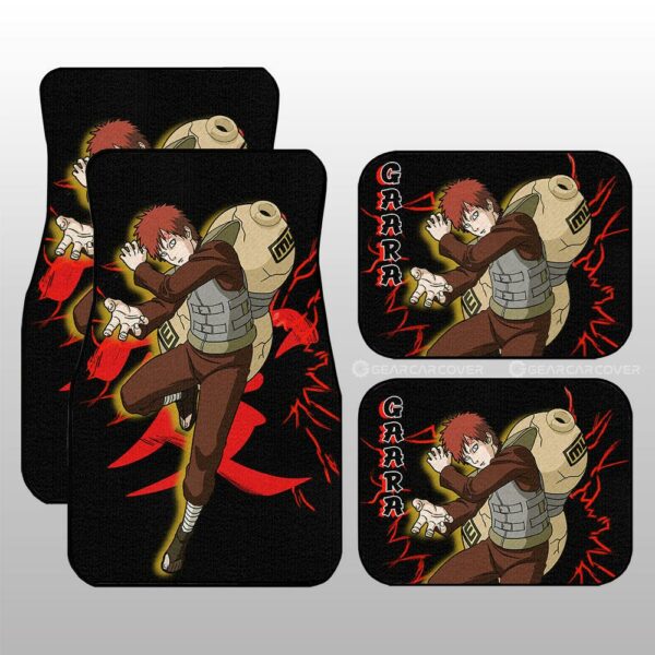 Black Gaara Car Floor Mats Custom Gifts For Naruto Anime Fans