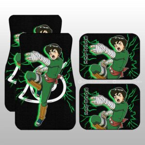 Black Rock Lee Car Floor Mats Custom Naruto Anime Gifts For Fans