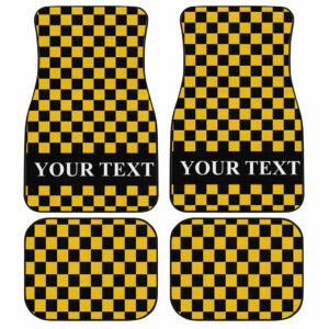 Black Yellow Checkered Personalized Car Floor Mats