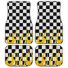 Black and White Checker Frame Car Floor Mats