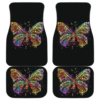 Buffterfly Colorfull in black theme Car Floor Mats 191021