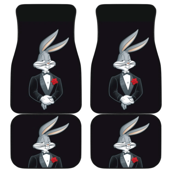 Bug Bunny Handsome with Suit in black theme Car Floor Mats 191021