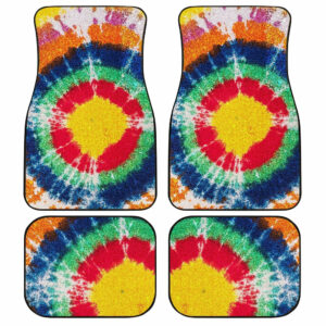 Bullseye Tie Dye Car Floor Mats Custom Hippie Car Accessories