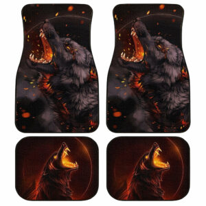 Burning Up Wolf Car Floor Mats